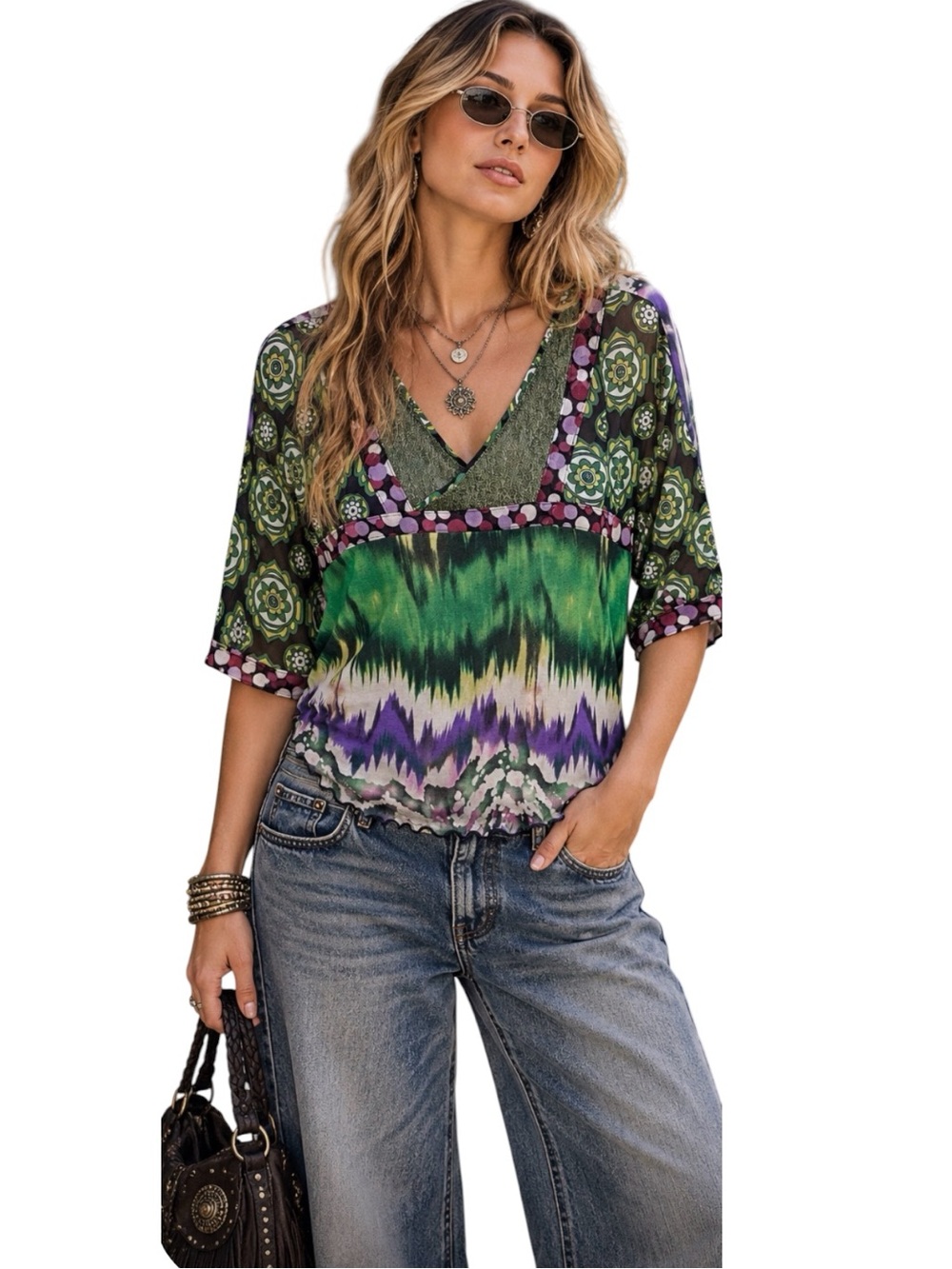 Anac Designed By Kimi Y2K Babydoll Top Lettuce Hem Eclectic Fairy Grunge XL
